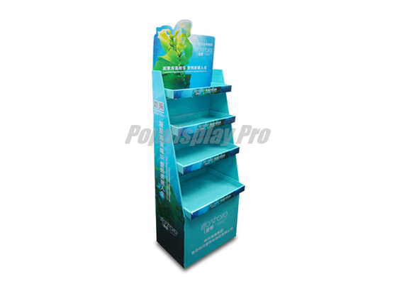 Power Wing Cardboard Display Units With 3D Top Poster Header 4 Tiers