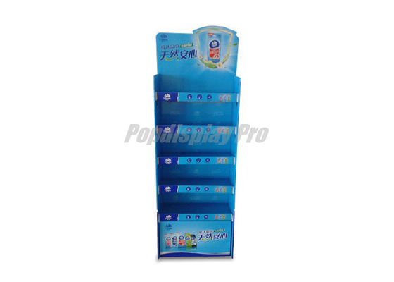 Eye Catching Cardboard Corrugated Floor Displays 5 - Tier Easy Assembly