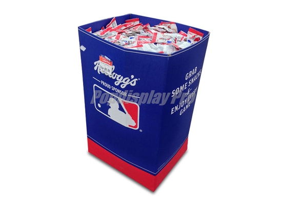 FMCG Full Color Printed Cardboard Dump Bins Lightweight For Snack Foods